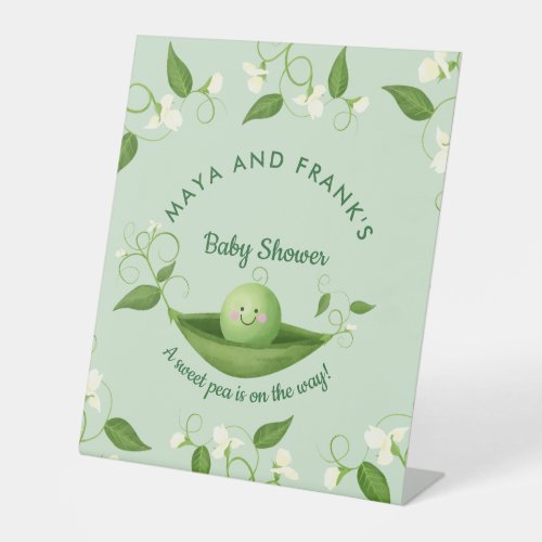 Sweet Pea in a Pod Baby Shower   Pedestal Sign