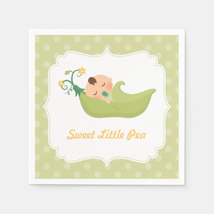 Sweet Pea In A Pod Boy Baby Shower Party Supplies Paper Napkins