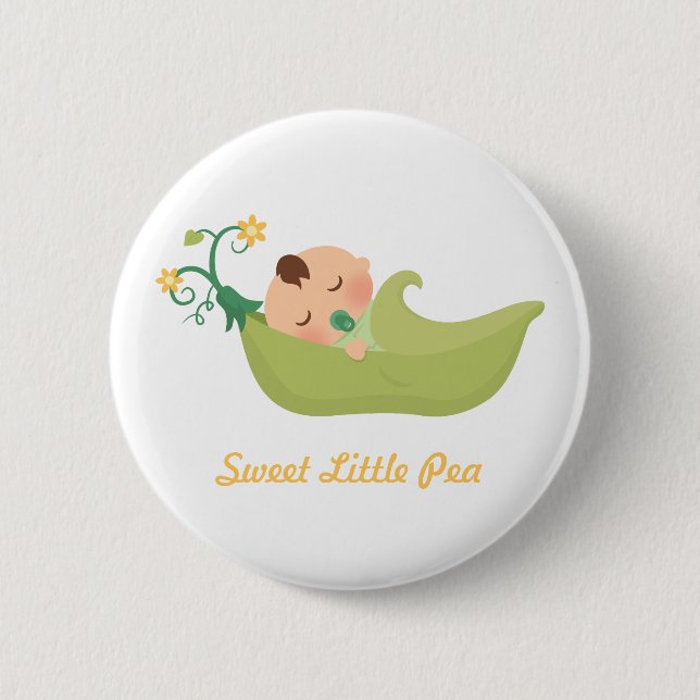 Sweet Pea in a Pod Cute Baby Boy Button (Front)