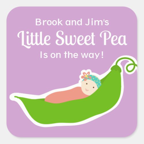Sweet Pea in a Pod Purple Stickers