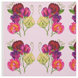 sweet pea in purple and pink fabric