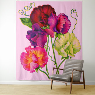 sweet pea in purple and pink tapestry