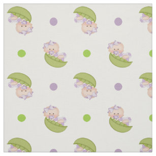 Sweet pea in the pod baby girl & polka dots cute fabric
