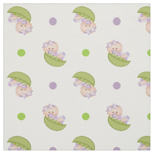 Sweet pea in the pod baby girl  polka dots cute fabric