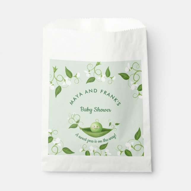 Sweet Pea is on the Way Baby Shower Favor Bag (Front)