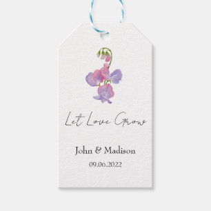 Sweet pea Let love grow wedding seed Gift Tags