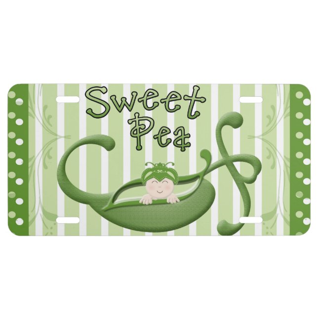 Sweet Pea License Plate (Front)