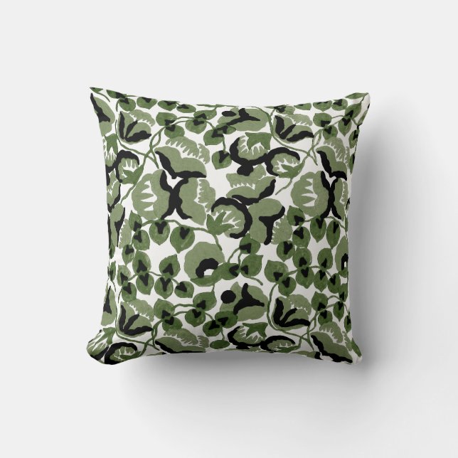 Sweet Pea (Olive) Fine Art Throw Pillow (Front)
