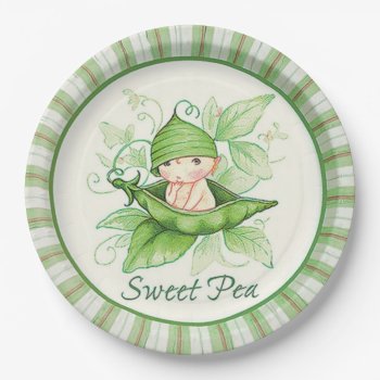 Sweet Pea  Paper Plates by angelworks at Zazzle