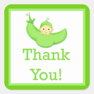 Sweet Pea Pod Thank You Sticker