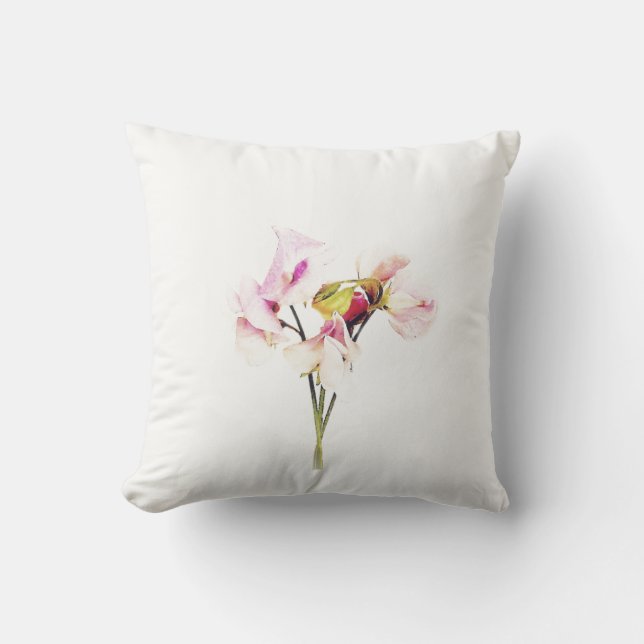 Sweet Pea Print Throw Pillow (Front)