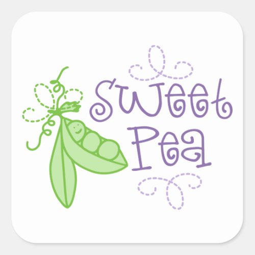 Sweet Pea Square Sticker