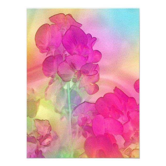 Sweet Pea Watercolor Abstract Photo Print (Front)