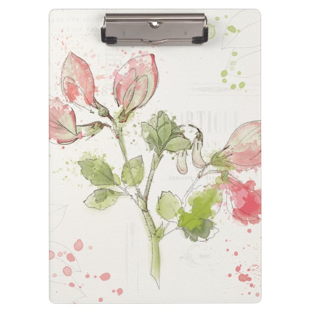 Sweet Pea watercolor Clipboard (Front)