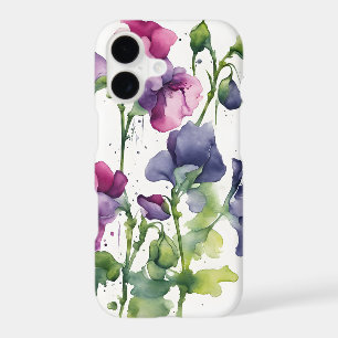 Sweet Pea - Watercolor flowers iPhone 17 Case