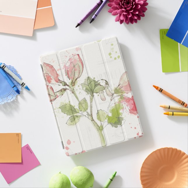 Sweet Pea watercolor iPad Smart Cover (In Situ)