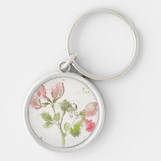 Sweet Pea watercolor Keychain (Front)