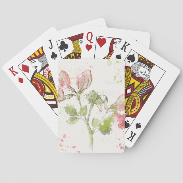 Sweet Pea watercolor Poker Cards (Back)