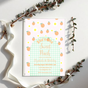 Sweet Peach 1st Birthday Acrylic Invitations