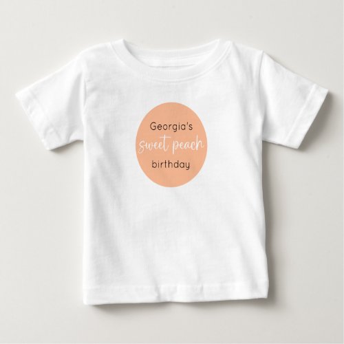 Sweet Peach 1st Birthday Baby T_Shirt