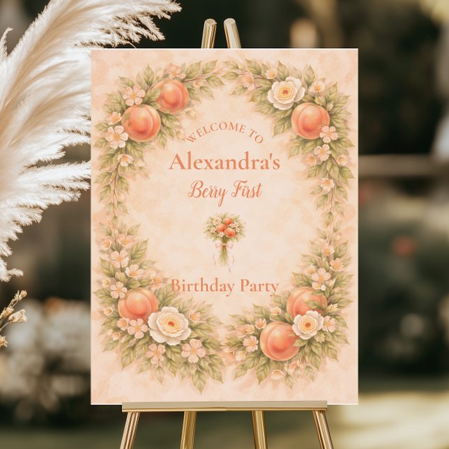 Sweet Peach 1st Birthday Foam Board (Creator Uploaded)