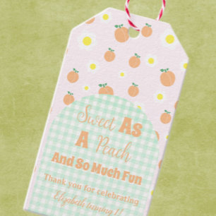 Sweet Peach 1st Birthday Gift Tags