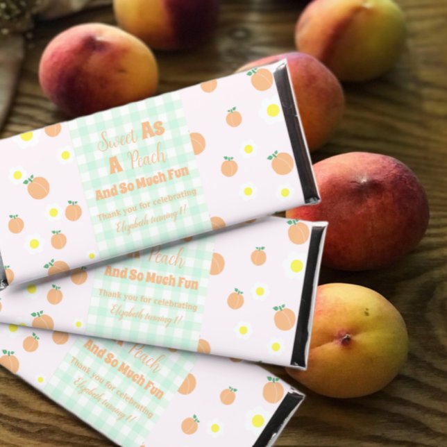 Sweet Peach 1st Birthday Hershey Bar Favors (Creator Uploaded)