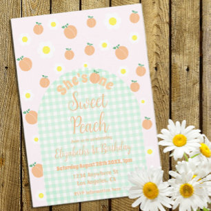 Sweet Peach 1st Birthday Invitation