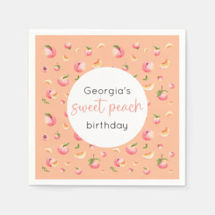 Sweet Peach 1st Birthday Napkins