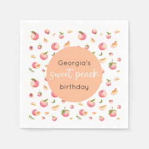 Sweet Peach 1st Birthday Napkins