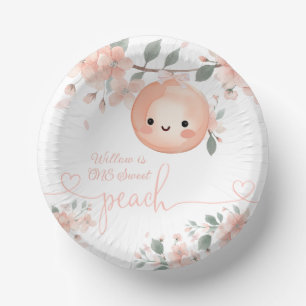 Sweet Peach 1st Birthday Paper Bowls