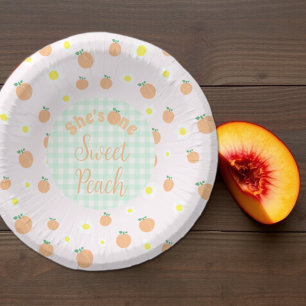 Sweet Peach 1st Birthday Paper Bowls