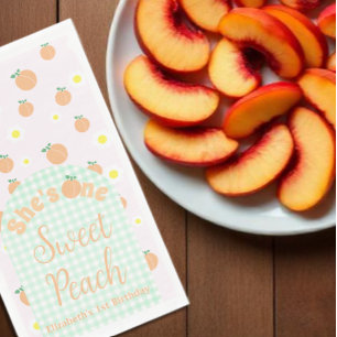 Sweet Peach 1st Birthday Paper Guest Towels