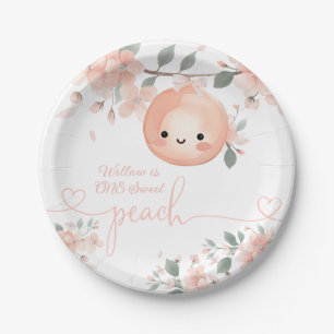 Sweet Peach 1st Birthday Paper Plates
