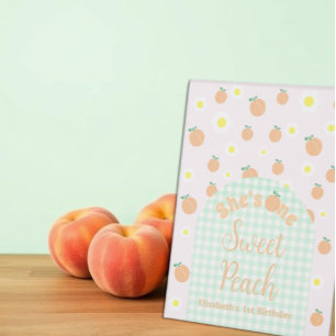 Sweet Peach 1st Birthday Table Tent