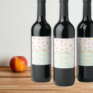 Sweet Peach 1st Birthday Wine Label