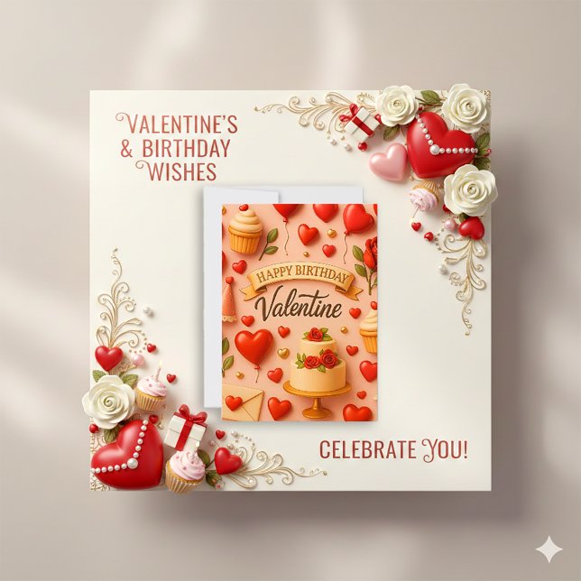Sweet Peach 3D Whimsical Birthday Valentine Holiday Card (Creator Uploaded)