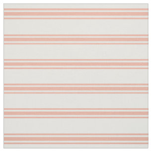 Sweet Peach and White Ticking Stripes Fabric