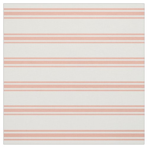 Sweet Peach and White Ticking Stripes Fabric