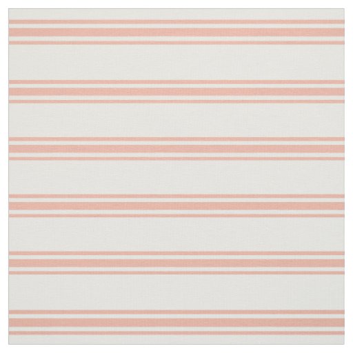 Sweet Peach and White Ticking Stripes Fabric