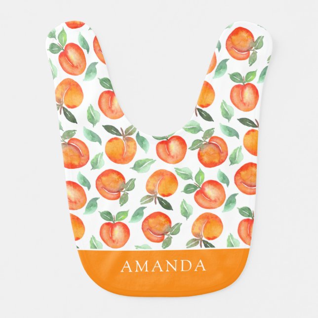 Sweet Peach Baby Bib (Front)