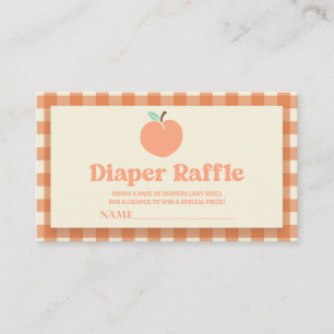 Sweet Peach Baby Shower Diaper Raffle Enclosure Card