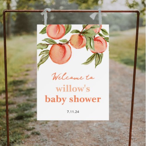 Sweet Peach Baby Shower Foam Board Welcome Sign