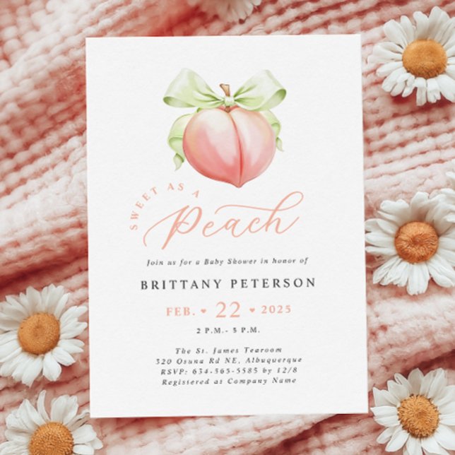 Sweet Peach Baby Shower Invitation (Creator Uploaded)
