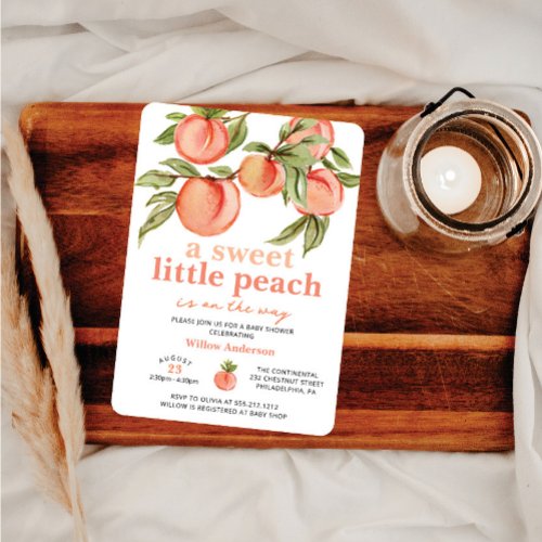 Sweet Peach Baby Shower Invitation