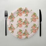 Sweet Peach Baby Shower Invitation Paper Plates<br><div class="desc">This design features a painted bunch of sweet peaches hanging from a branch. Perfect paper plate to enjoy lunch,  dinner and peach desserts celebrating your baby on the way! See the entire collection for more matching items!</div>