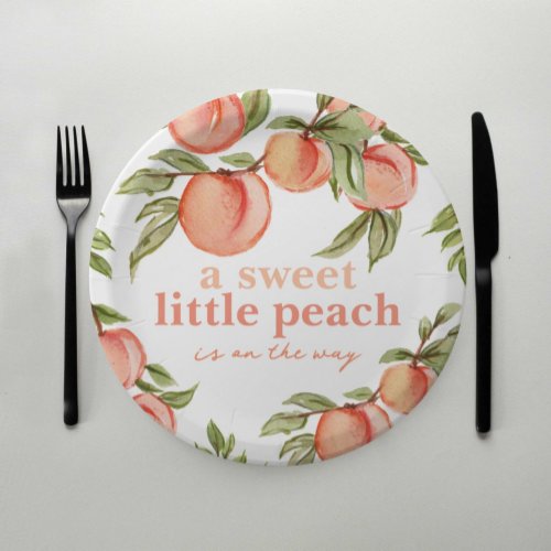 Sweet Peach Baby Shower Invitation Paper Plates