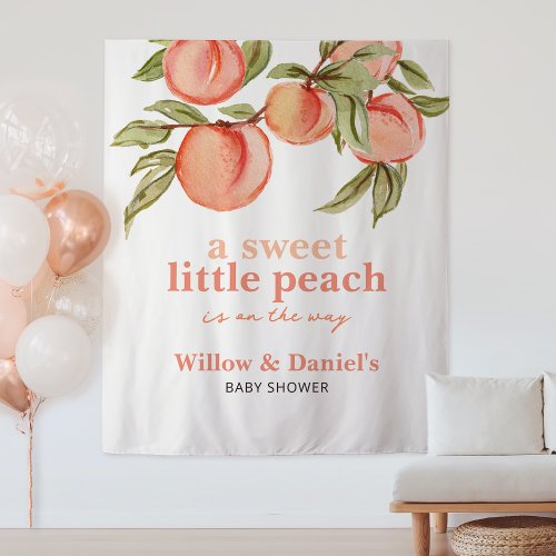 Sweet Peach Baby Shower Invitation Tapestry