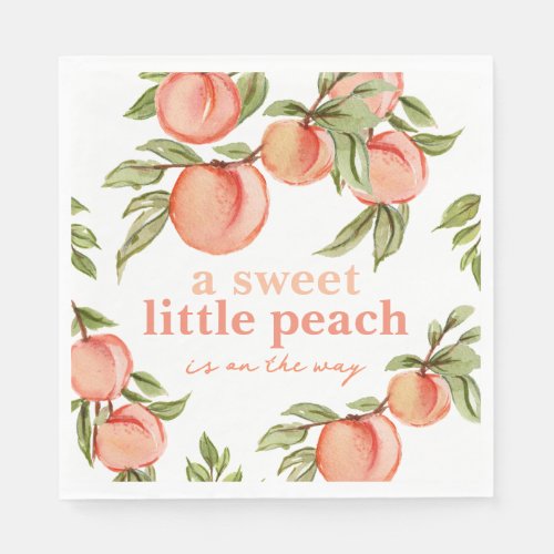 Sweet Peach Baby Shower Napkins