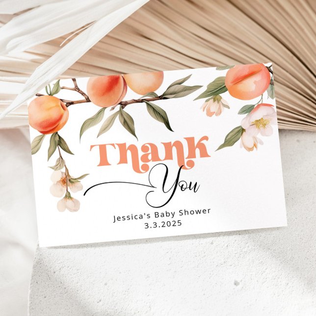 Sweet peach baby shower thank you card (Creator Uploaded)